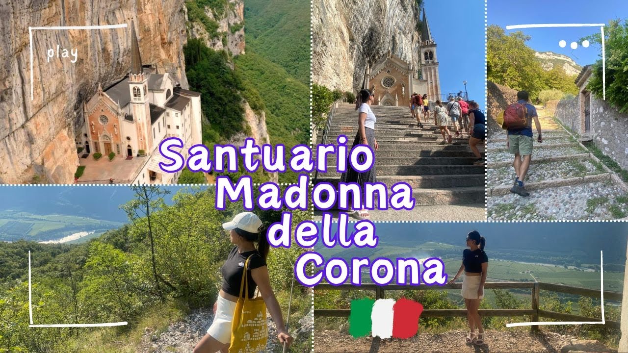 Santuario Madonna della Corona, Italy. Train journey from Verona to Peri. Hike the Pilgrim’s Path.