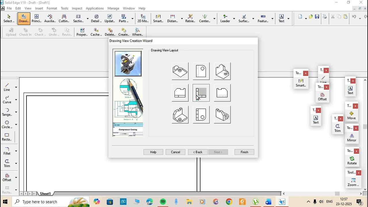 EXTRACTION OF VIEWS FROM MODEL USING SOLID EDGE  V19
