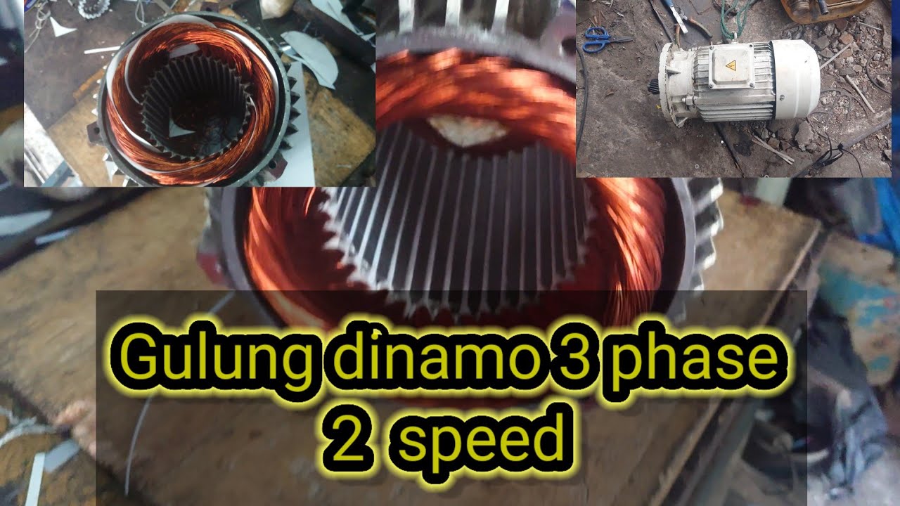 Gulung dinamo 3 phase 2 speed Rpm 1450 dan Rpm 2900