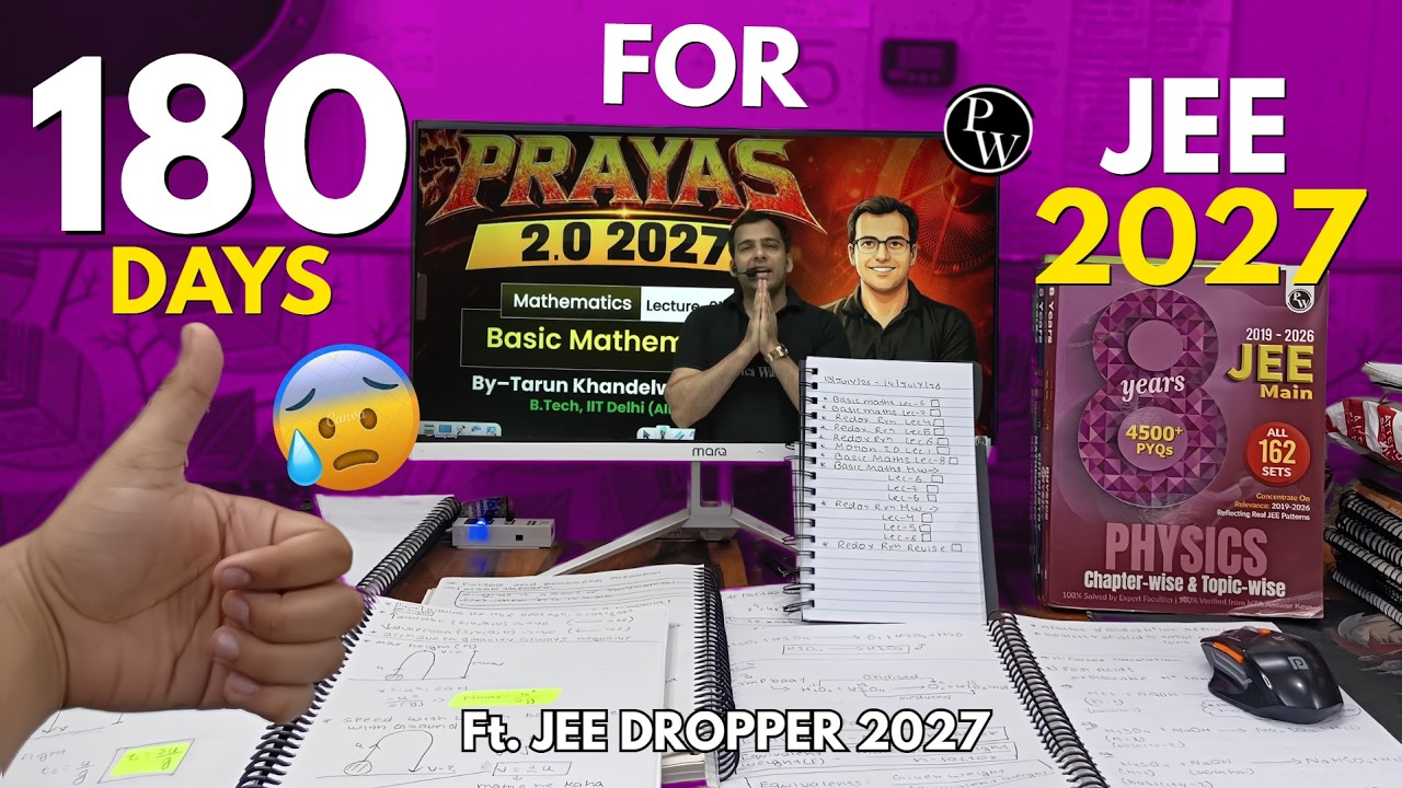 ⏰ 180 Days Left For JEE 2027 🔥 | Consistency 📉 Time 📈 | JEE Dropper 2027