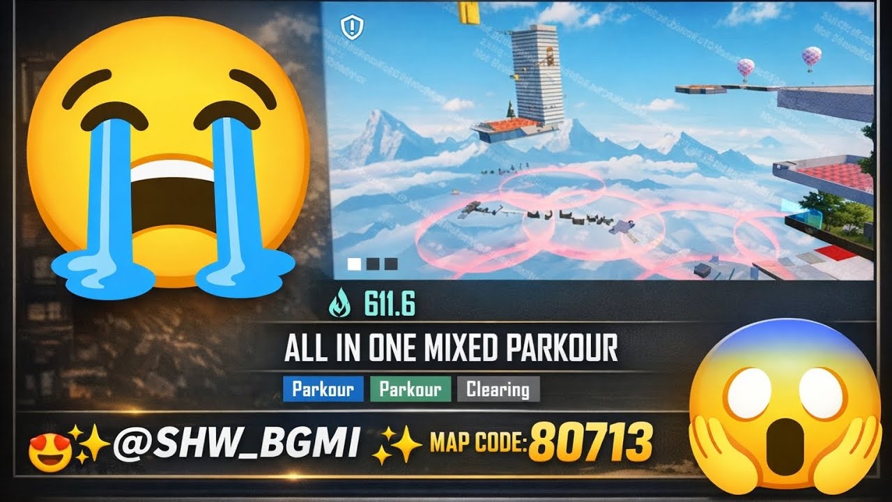 👉 ALL IN ONE MIXED PARKOUR 🔥 MAP CODE : 80713 💯 #bgmi  #gaming #video #shortsvideo 🔔💬👍