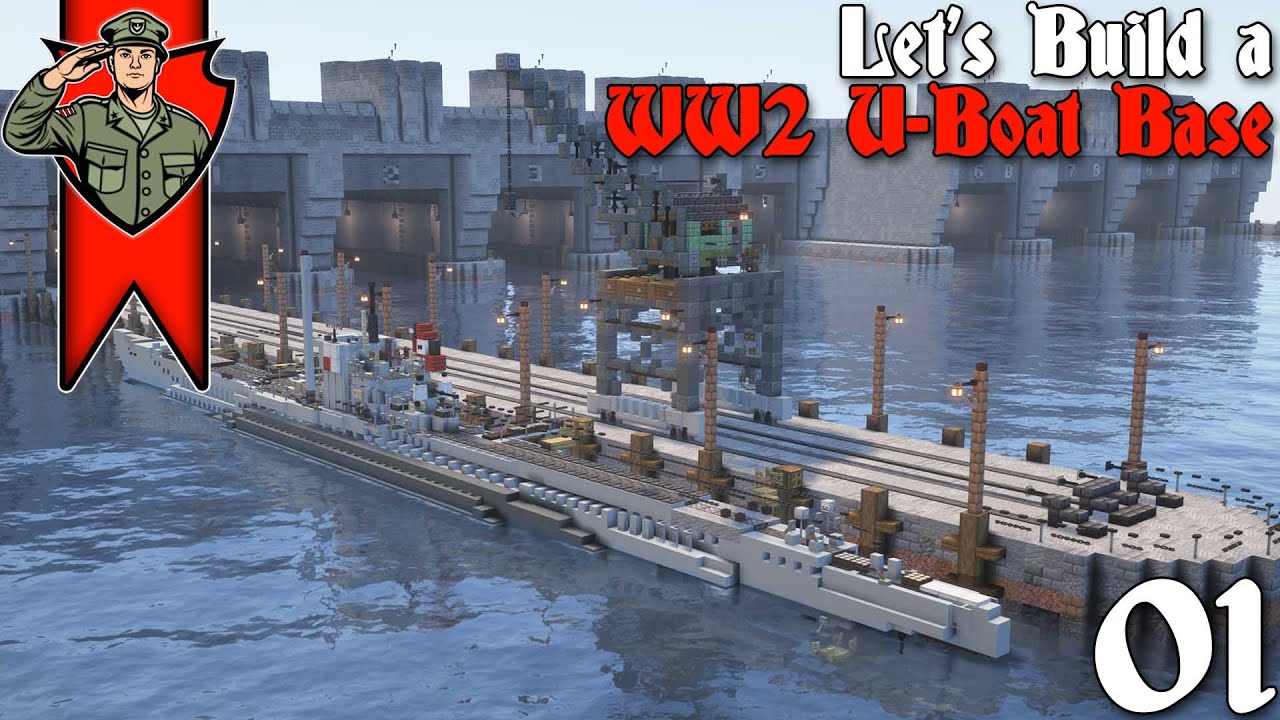 Building a WW2 U-Boat Base in Minecraft Ep.01: The First Pens and Type VIIC!