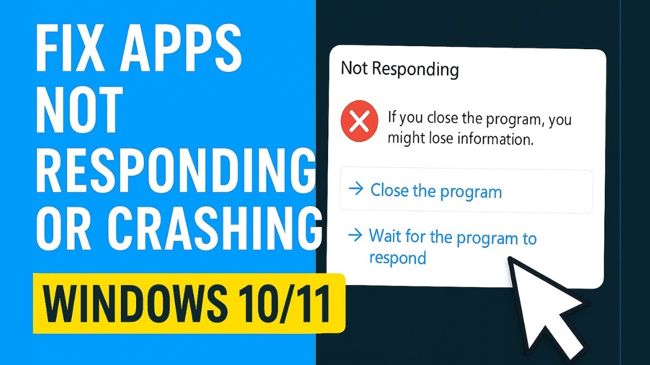 How to Fix Apps Not Responding or Crashing in Windows 10/11 (Step by Step)