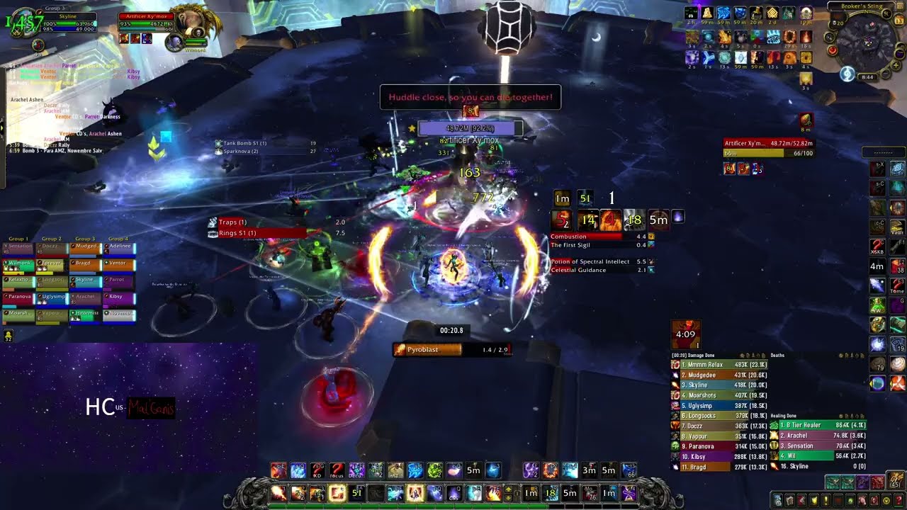 HC vs Mythic Artificer Xy'mox (Fire Mage PoV)