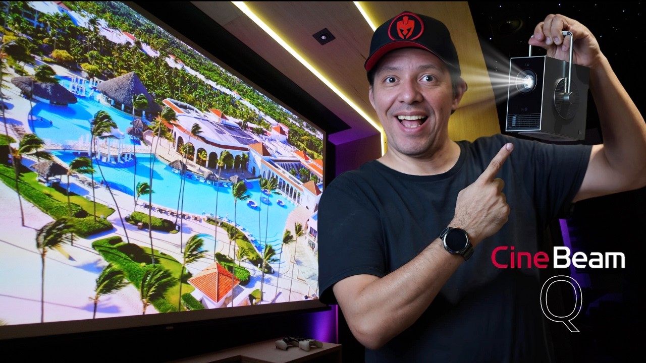 O menor projetor portátil 4K do mundo! Lg cinebeam Q 4K