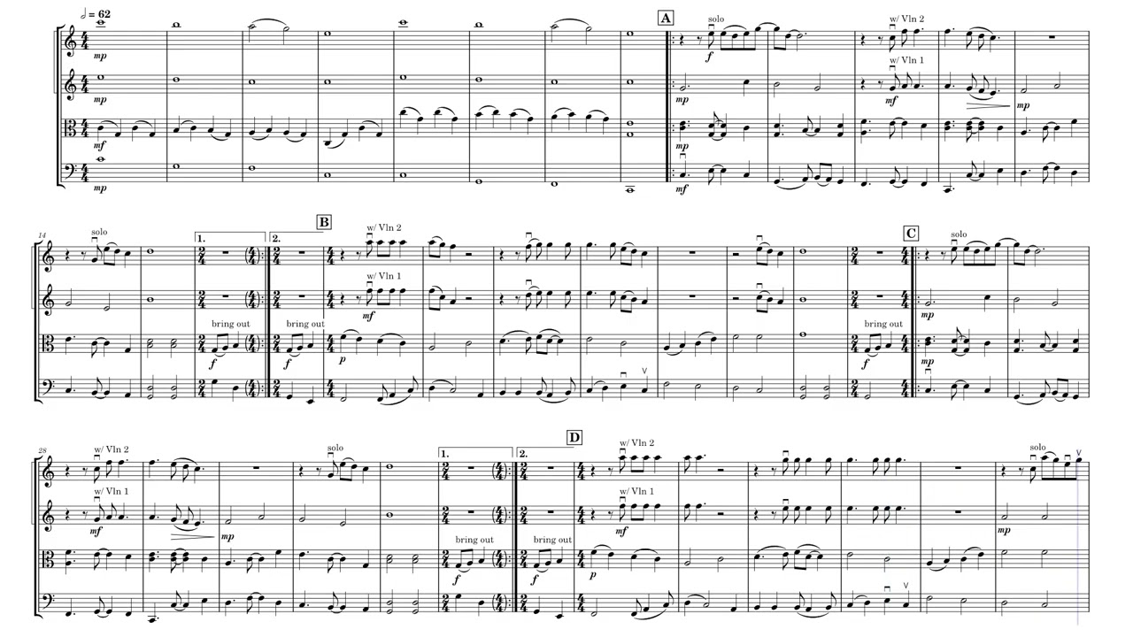 How Long Will I Love You for String Quartet arr. Krista Broadway Swider