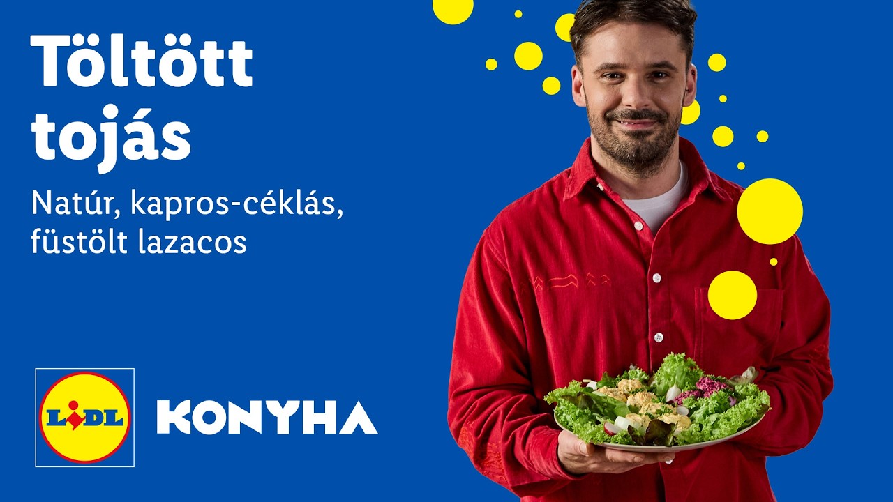 Töltött tojás (natúr, kapros-céklás, füstölt lazacos) – Lidl receptek Mizsei Janival