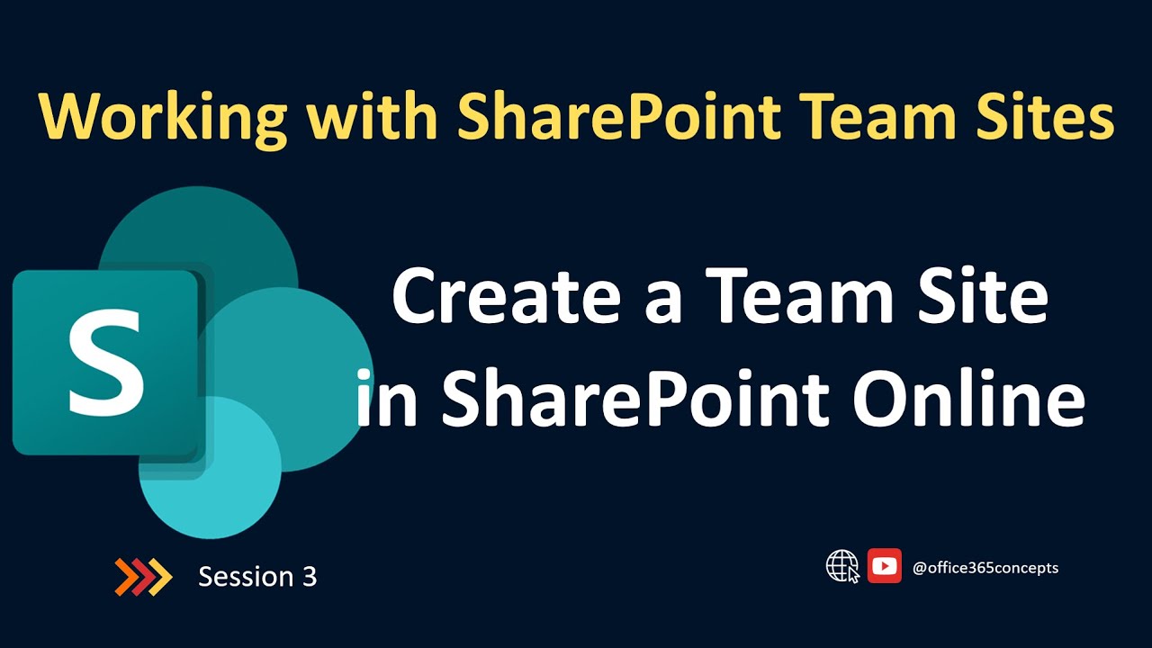 Create Team Site in SharePoint Online | SharePoint Online Training