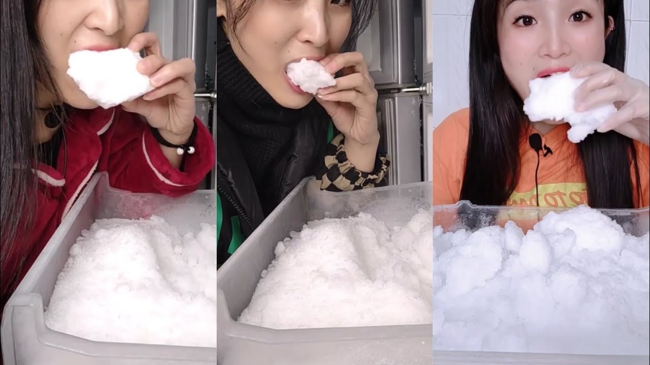 Only bite - ASMR eating ice #freezerfrost #iceeatingasmrvideos #iceeatingasmr