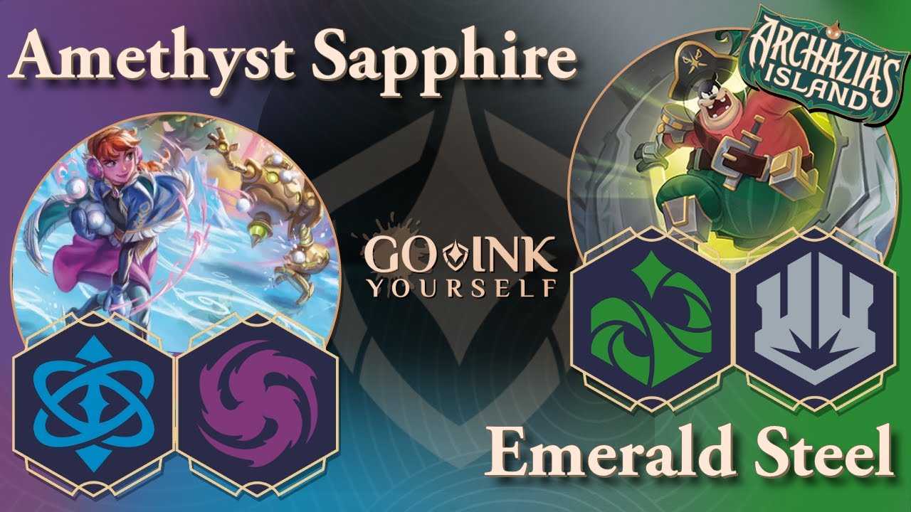 Amethyst Sapphire (Blurple) vs. Emerald Steel (Discard) in Disney Lorcana! | Archazia's Island!