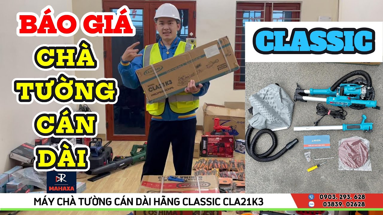 Máy Chà Tường Cán Dài 900W Classic CLA21K3 - Có Đèn Siêu Sáng | Gấp Gọn Tiện Lợi & 6 Tốc Độ