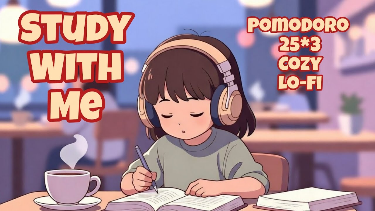 Study With Me ☕ Pomodoro Study Café Radio | 1.5 Hours Cozy Lo-Fi (25/5)