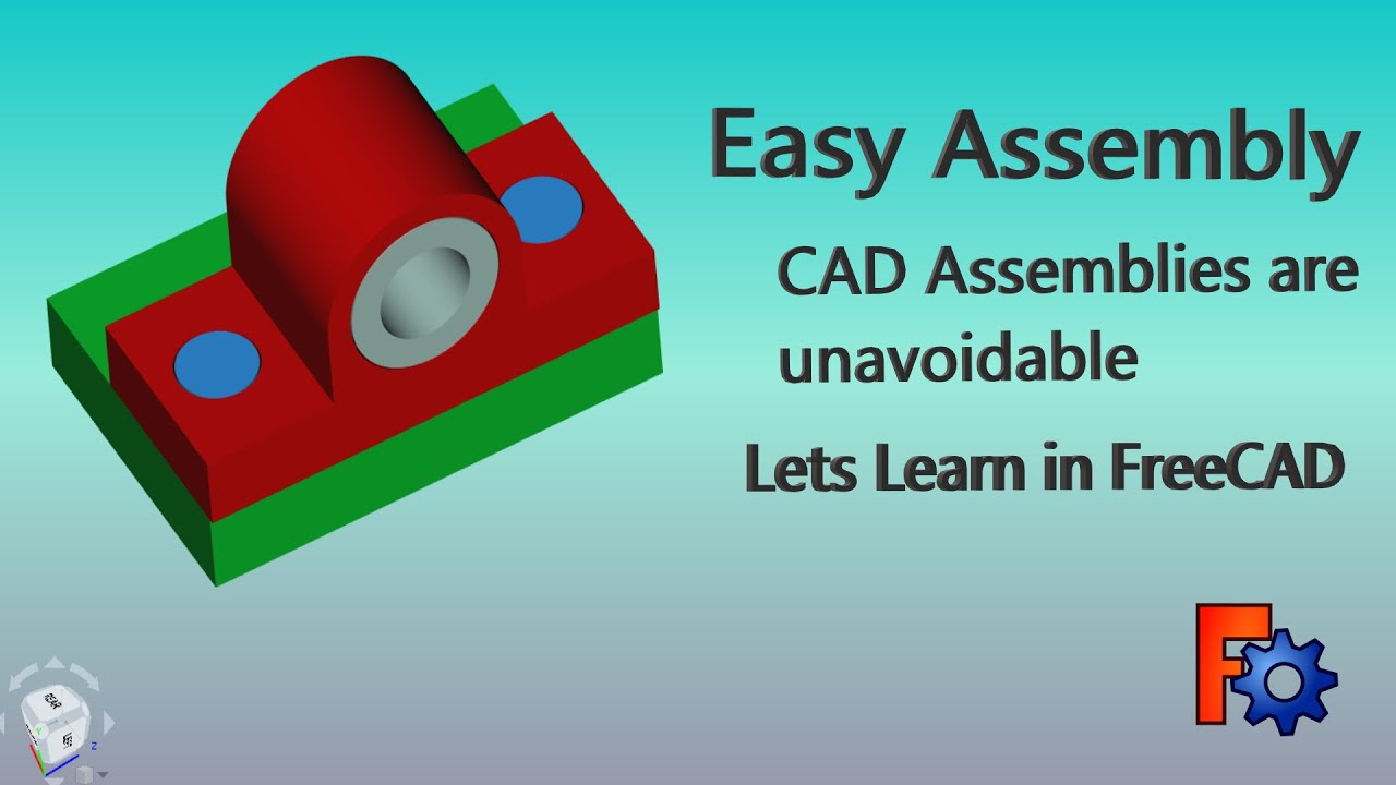 Freecad Tutorial. Easy Assembly. How to Use Assembly4 in FreeCad. Bracket, Screws and Pins are used.
