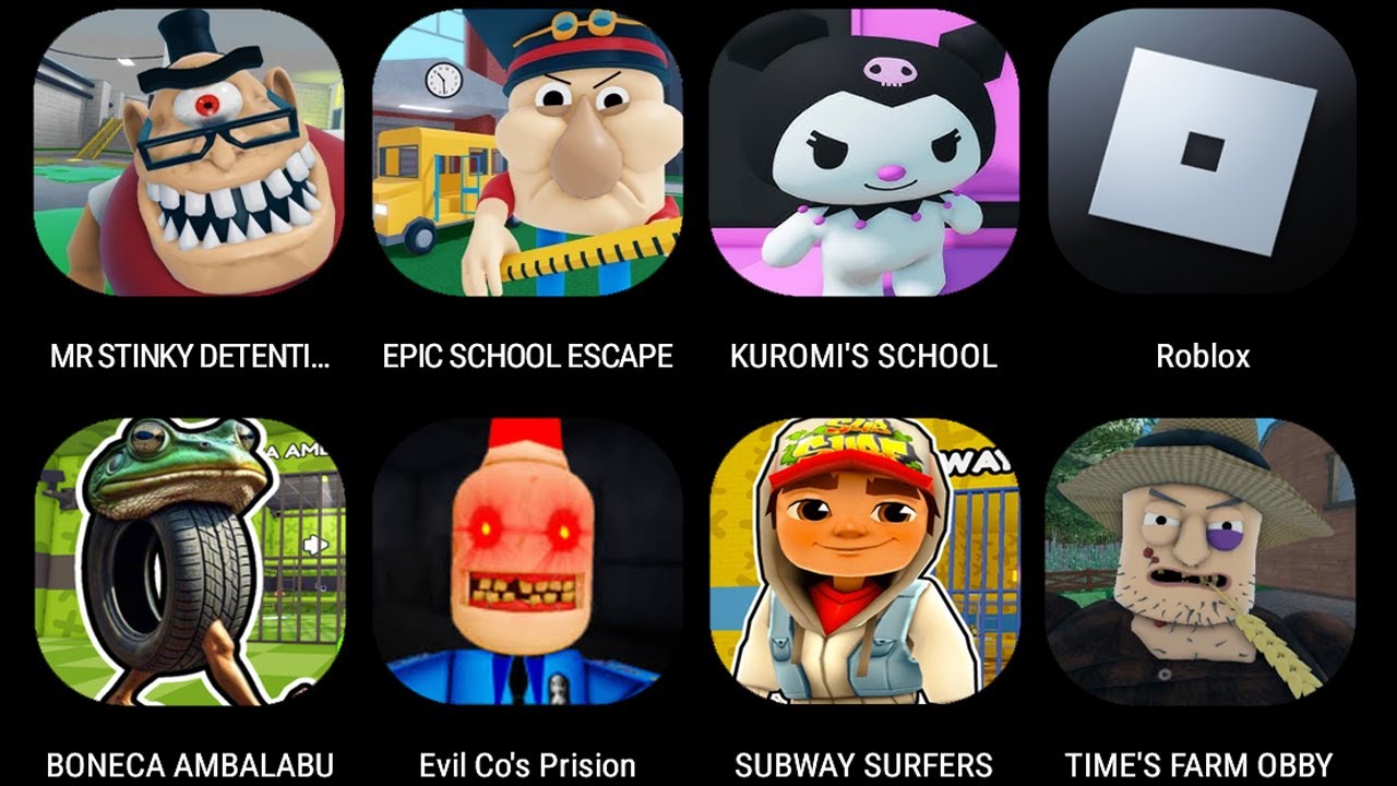 ESCAPE MR.STINKY DETENTION,EPIC SCHOOL ESCAPE,KUROMI SCHOOL,BONECA AMBALABU PRISION,EVIL COS PRISION