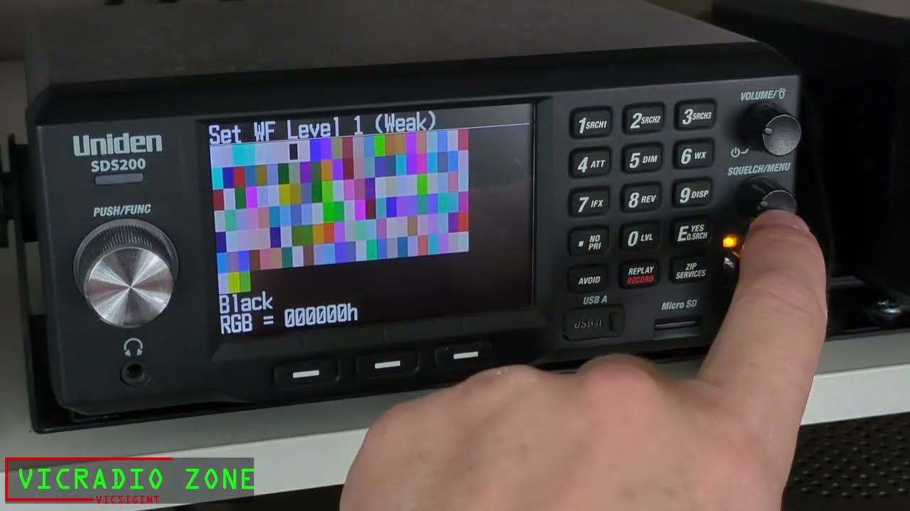 Uniden SDS200 Scanner with Waterfall feature active.