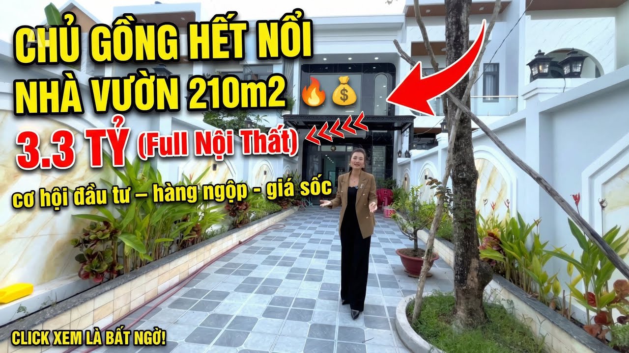🔥 CHỦ NGỘP BÁN GẤP NHÀ PHỐ SÂN VƯỜN 210M2 – GIÁ CHỈ 3.3 TỶ | NGAY KCN CẦU TRÀM