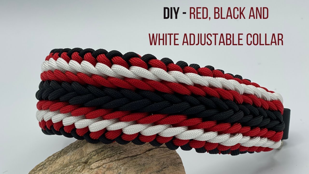 DIY Red White and Black Adjustable Collar