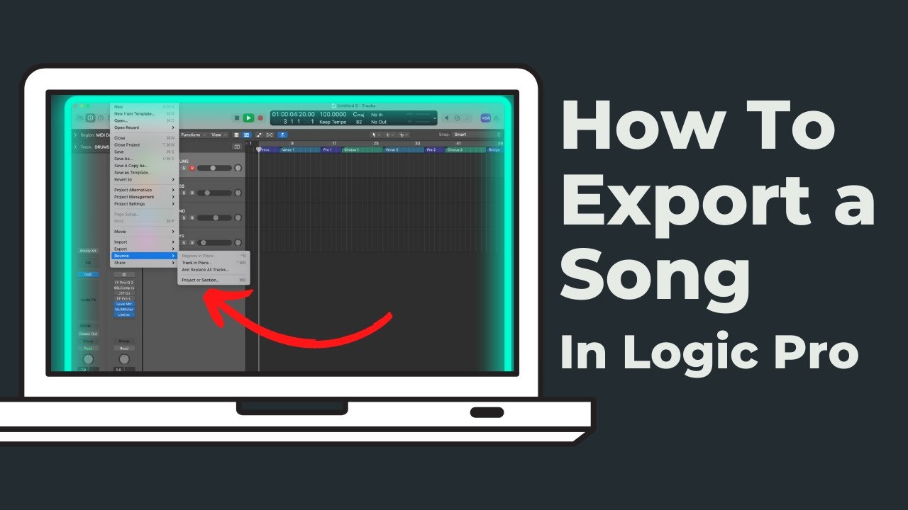 Как экспортировать песню в Logic Pro