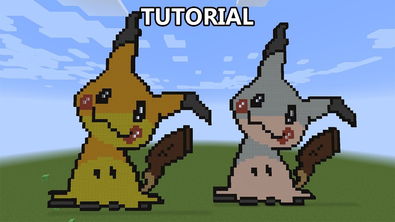 Minecraft | Mimikyu Pixel Art Tutorial (Pokemon)