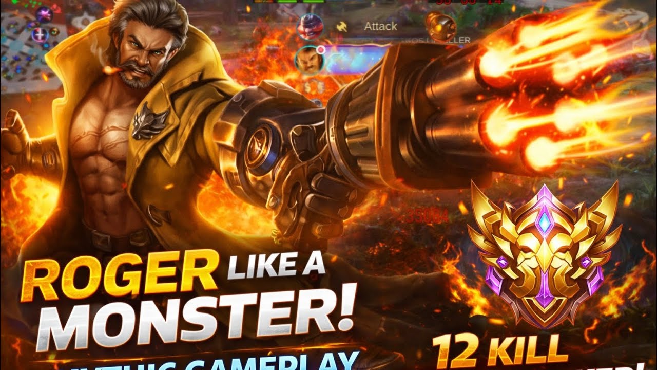 ROGER LIKE A CRAZY HERO!!! Insaan game play play must watch...😱#mobilelegends #mythicrank #roger 