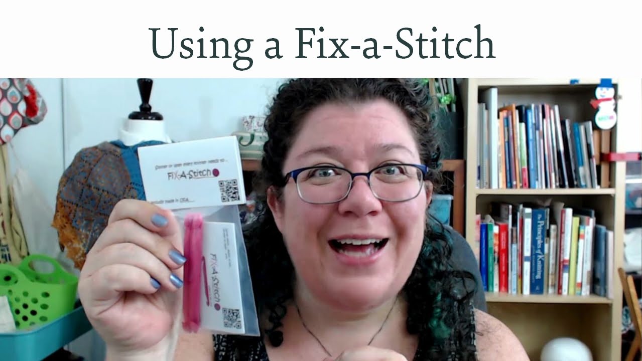 Using a Fix-A-Stitch knitting repair tool