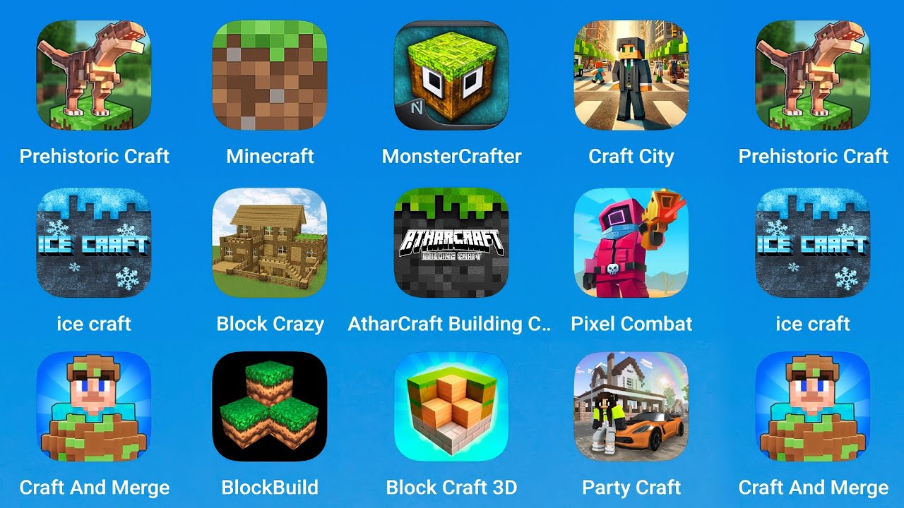 Preistoric Craft,Minecraft,MonsterCrafter,Craft City,Ice Craft,Block Crazy,AtharCraft Building