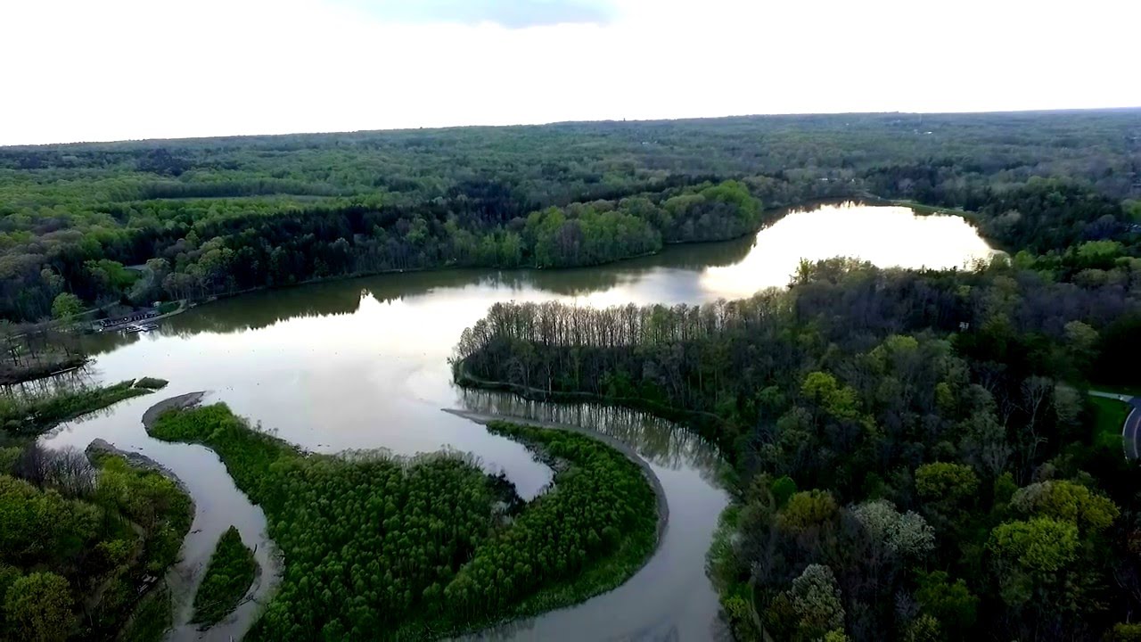 Drone Footage Flying Over Hinckley Lake