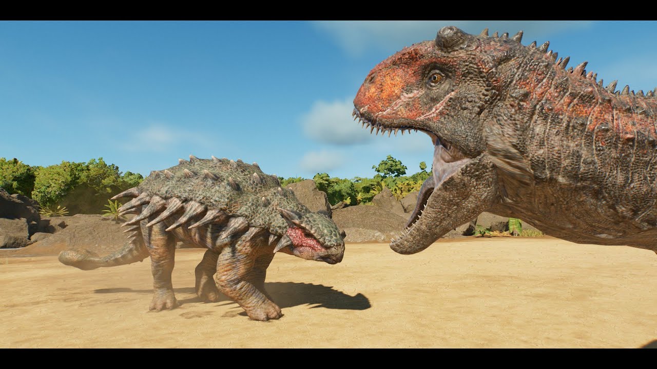 Jurassic World Evolution 3 | Битва Карнотавра и Анкилозавра