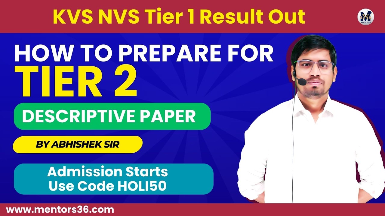 KVS NVS Tier 1 Result Out - How to Prepare for Tier 2 - Descriptive Part - Enrol in Course Now #kvs