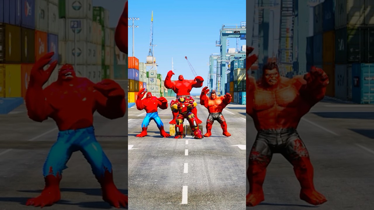 SPIDER-MAN VS BLUE HULK BUSTER SUPERHEROES BATTLE #gta5 #shorts #spiderman #hulk