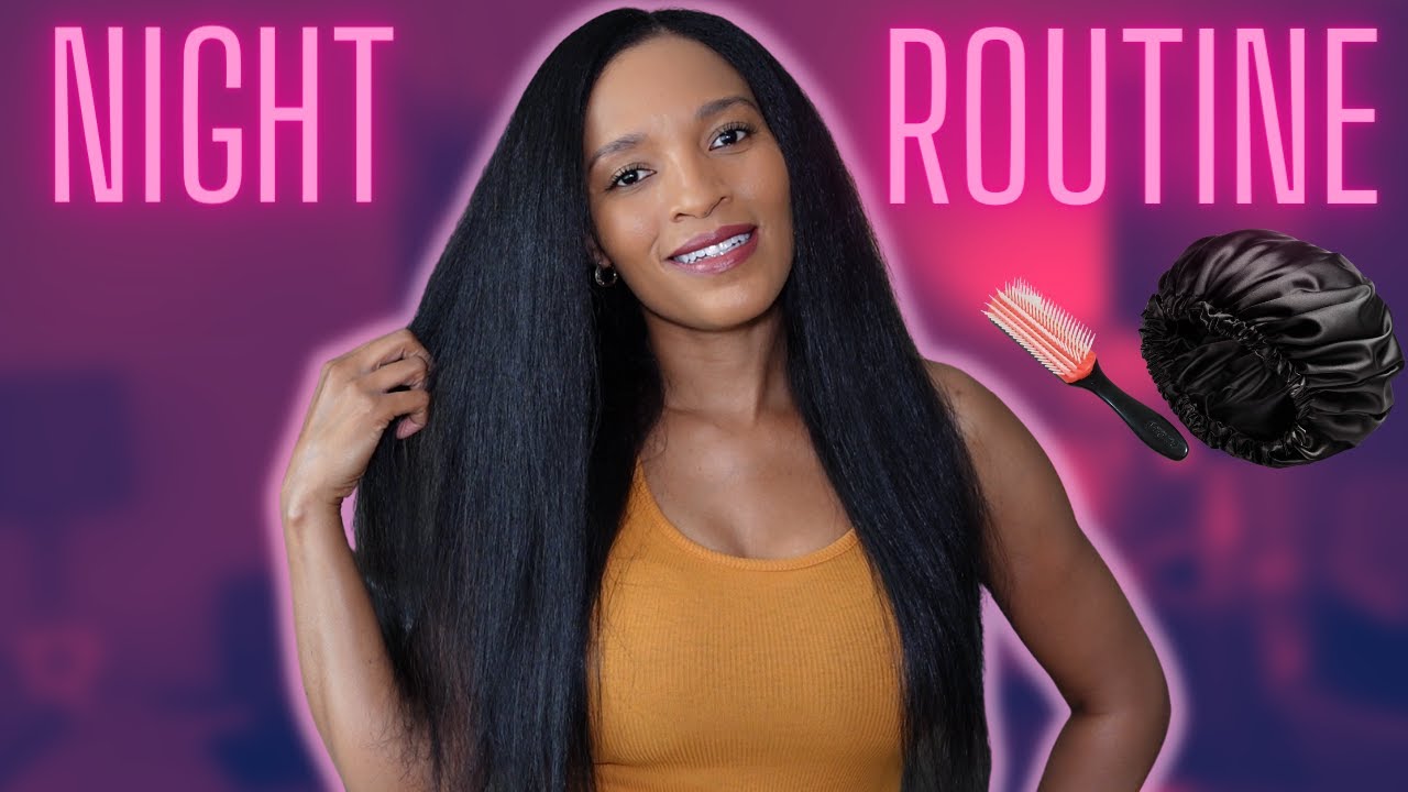 Heat Trained Natural Hair | Night Time Hair Routine