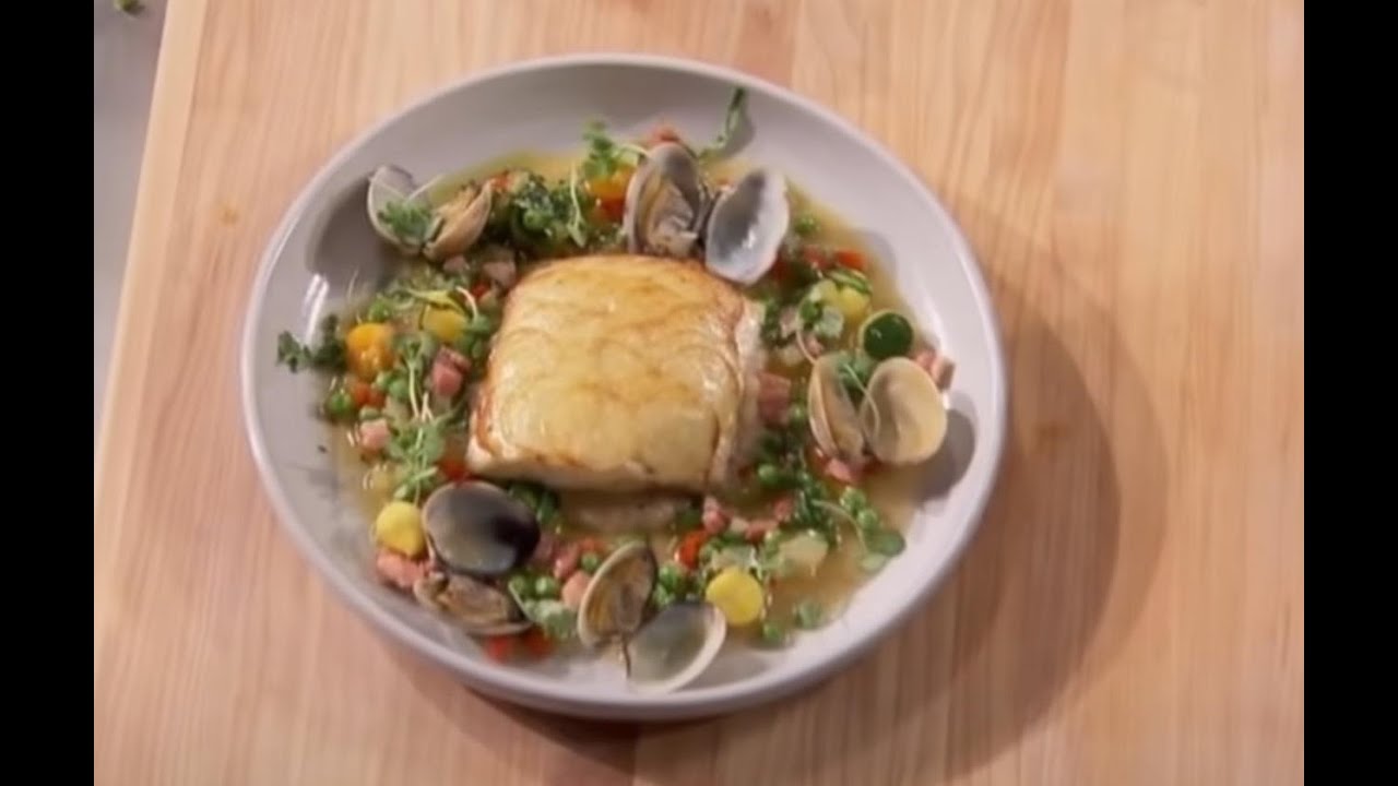 Gordon Ramsay - Potato-Crusted Sea Bass with Minestrone and Clams | Masterchef