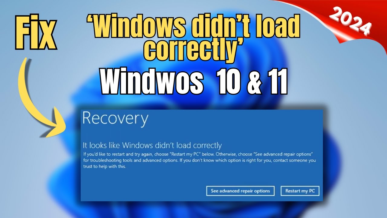 Исправление ошибки BSOD «Похоже, Windows не загрузился корректно» в Windows 10/11 | Лучшие решения