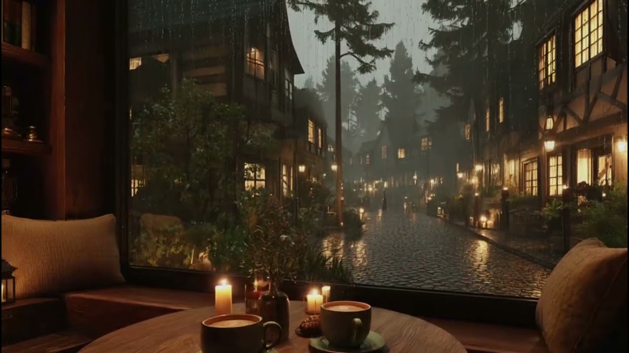 Peaceful Rain Outside the Cabin Window 🌧️ Cozy Piano Sleep Ambience