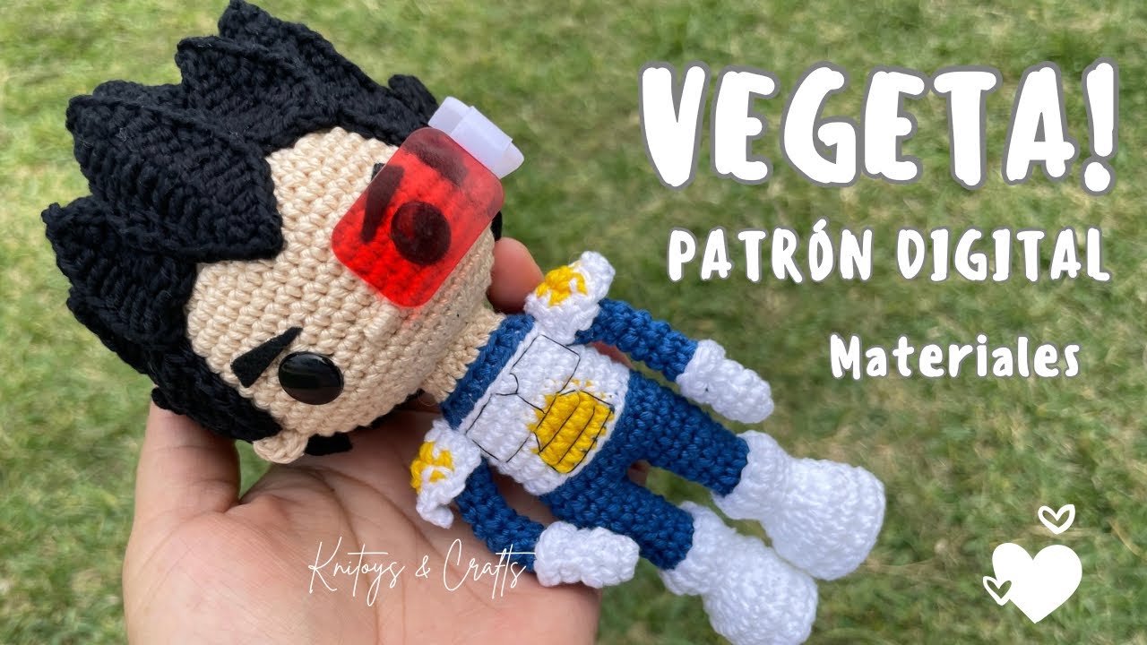 VEGETA Drag&oacute;n Ball AMIGURUMI - Patr&oacute;n Digital - Materiales
