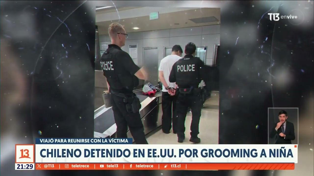 Chileno detenido en EE.UU por “grooming” a niña viajó para reunirse con la víctima
