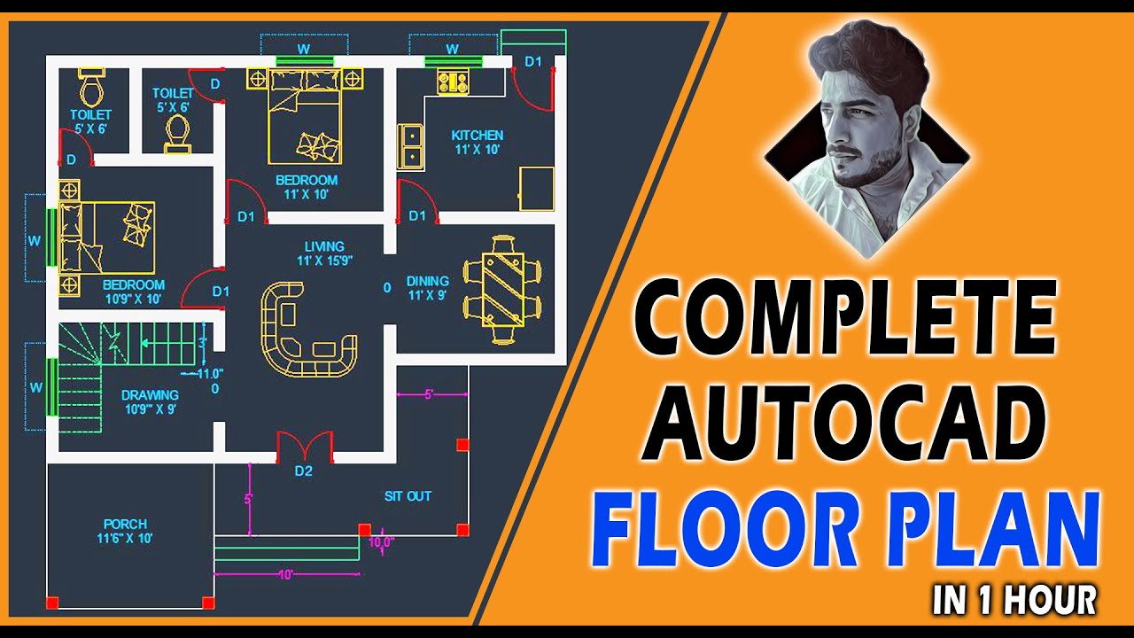 #FLOOR PLAN IN #AutoCAD IN 1 HOUR | HINDI | CIVIL ARCHITECTURE & INTERIOR @DeepakVerma_cad