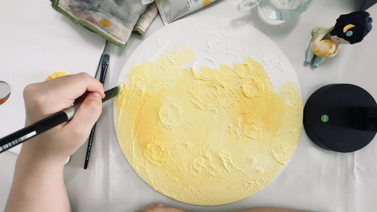Painting Moon and Galaxy with Acrylic and Modelling Paste