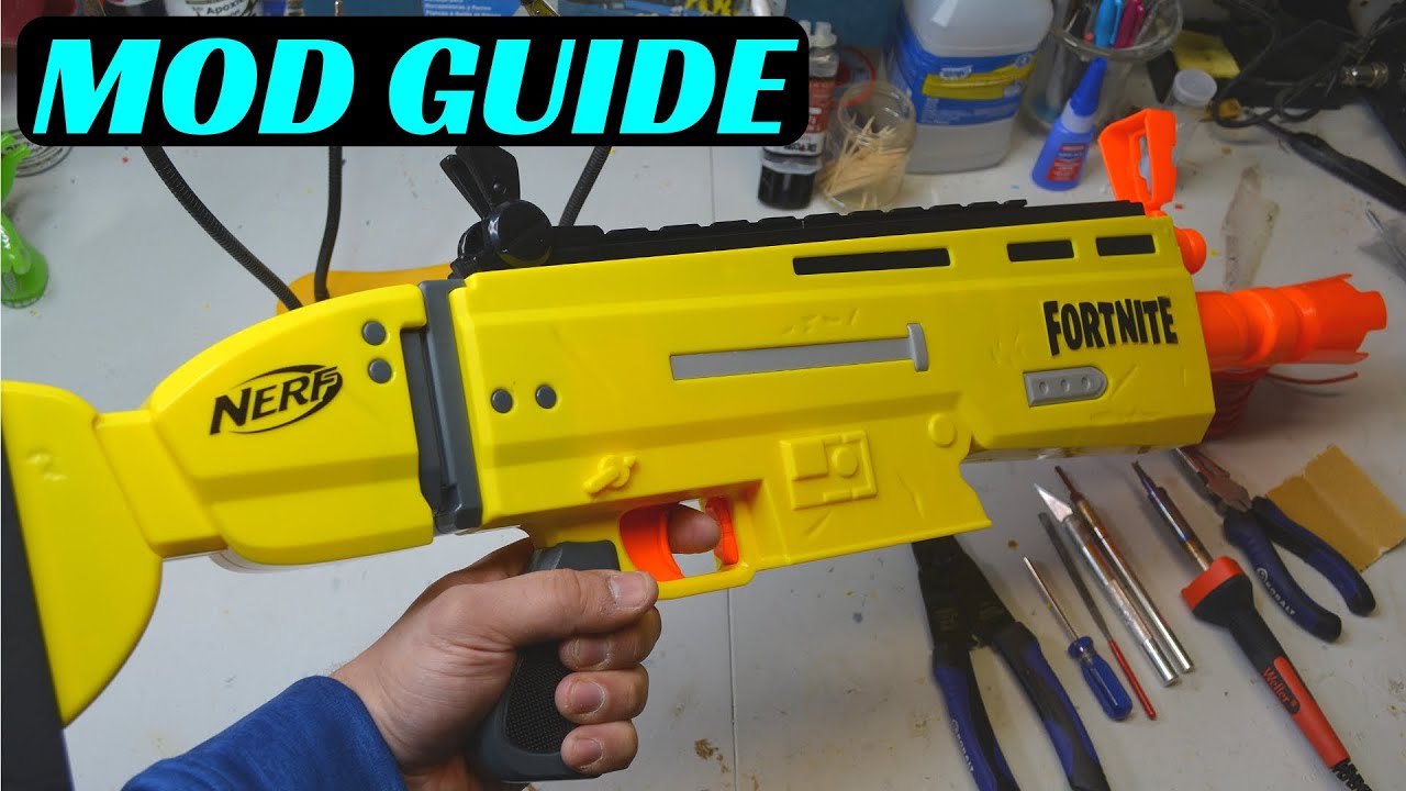 [РУКОВОДСТВО ПО МОДИФИКАЦИИ] NERF FORTNITE AR-L SCAR (Как модифицировать маховик Nerf Gun с помощ...