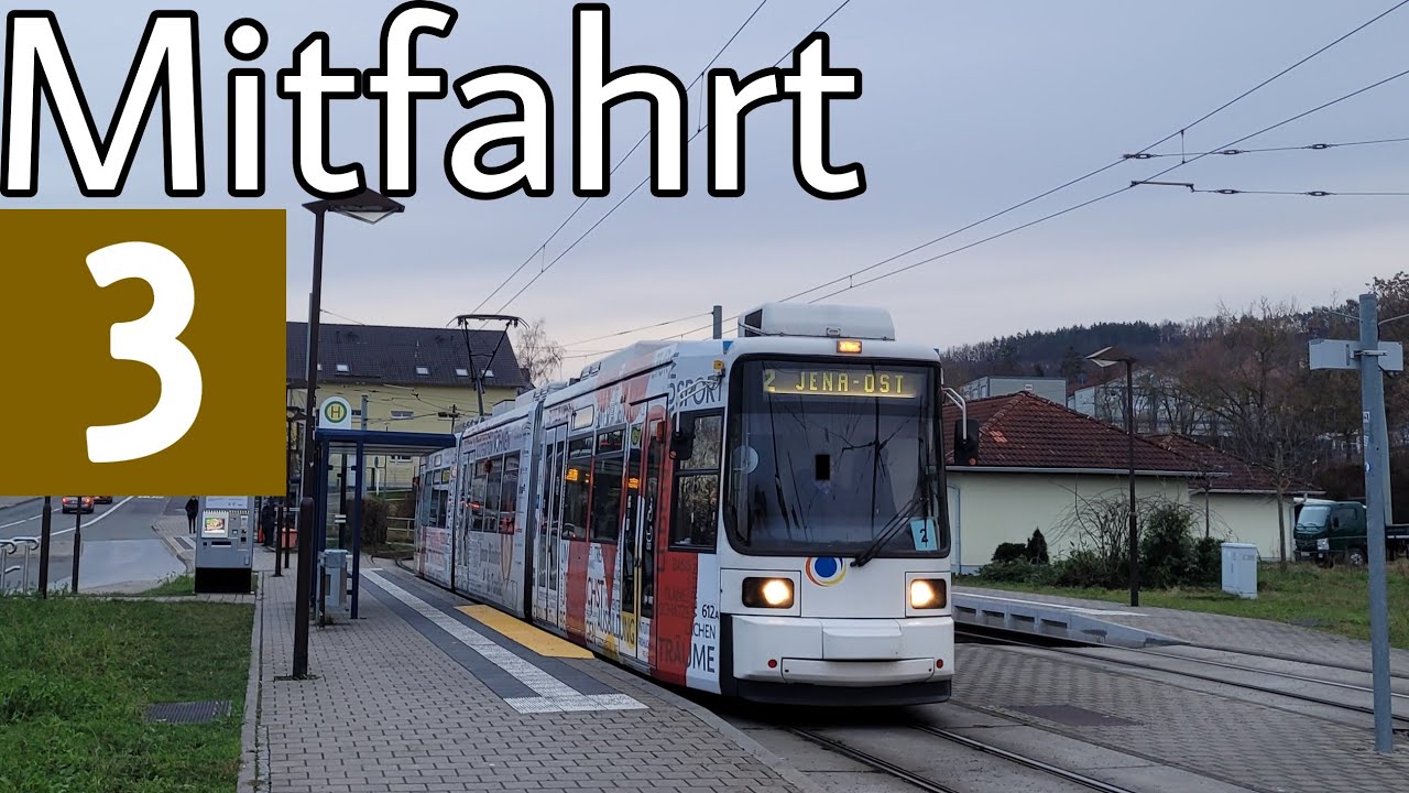 Straßenbahn Jena | Mitfahrt | GT6M | Linie 3 | Lobeda-Ost - Winzerla