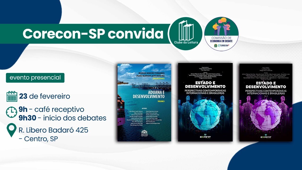 Lançamento de livros no Clube de Leitura do Corecon-SP
