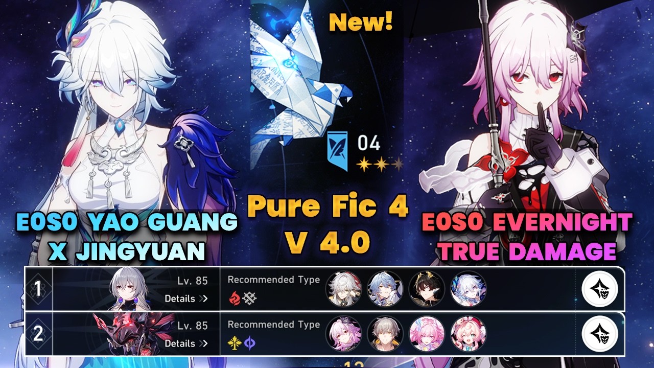 E0S0 Jingyuan x Yao Guang & E0S0 Evernight True Damage | New PureFiction 4 | V4.0 | 3 Stars | HSR  |