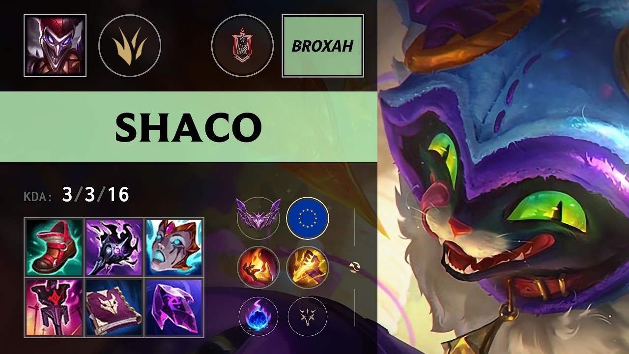 (WVS1 Broxah) Shaco Jungle vs Rumble - EUW Master Patch 26.15