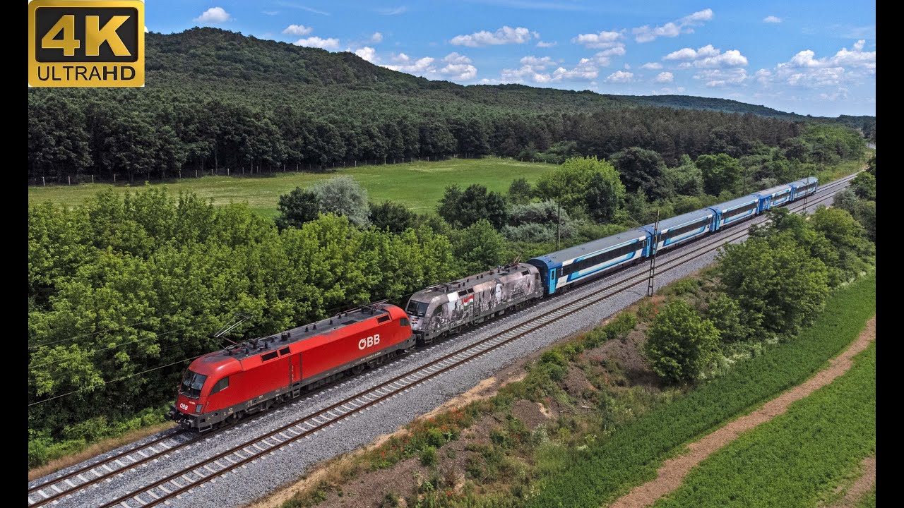 Vonatok Szárliget és Alsógalla között / Züge zwischen Szárliget und Alsógalla / 4K / 2024.06.14.