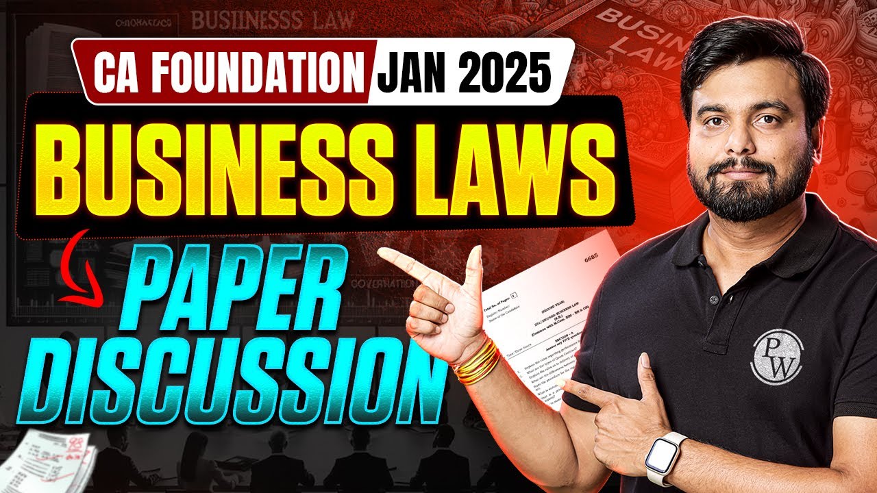 CA Foundation Jan 2025 Business Laws Paper Discussion 📃📃