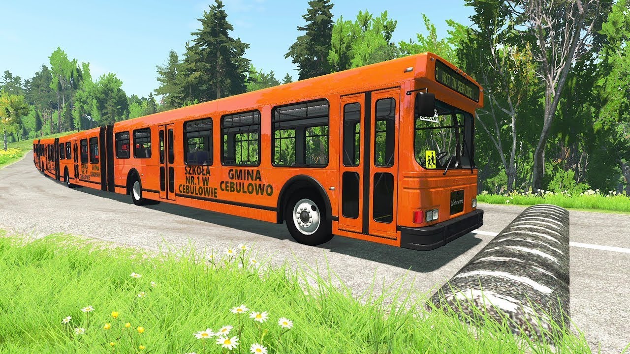 TRUCKS, LONG BUS, SCHOOL BUS Vs MASSIVE SPEED BUMPS - BeamNG.Drive