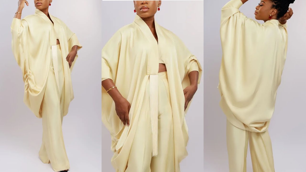 How to make a Kimono COWL JACKET with COLLAR