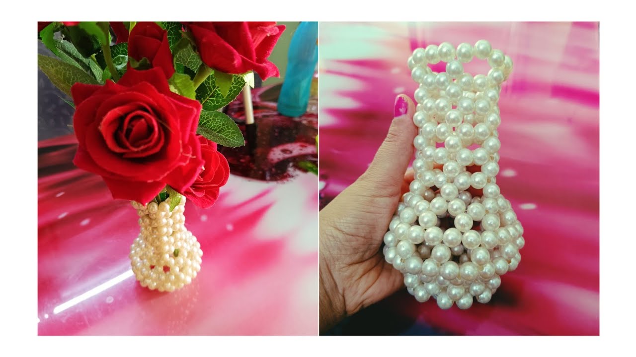 Superb 👌 Flower pot /beaded pot/ moti ka flower pot.
