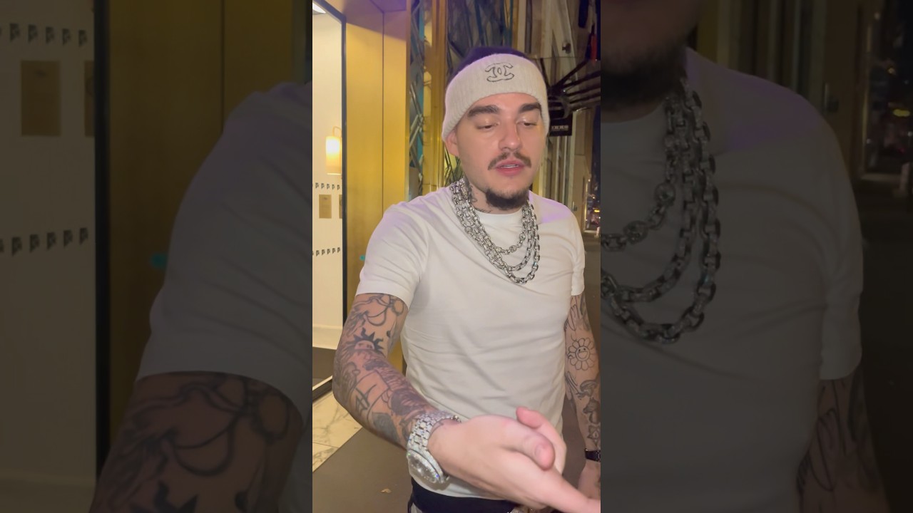 Yeat greets a fan outside after his performance with Drake in Paris France