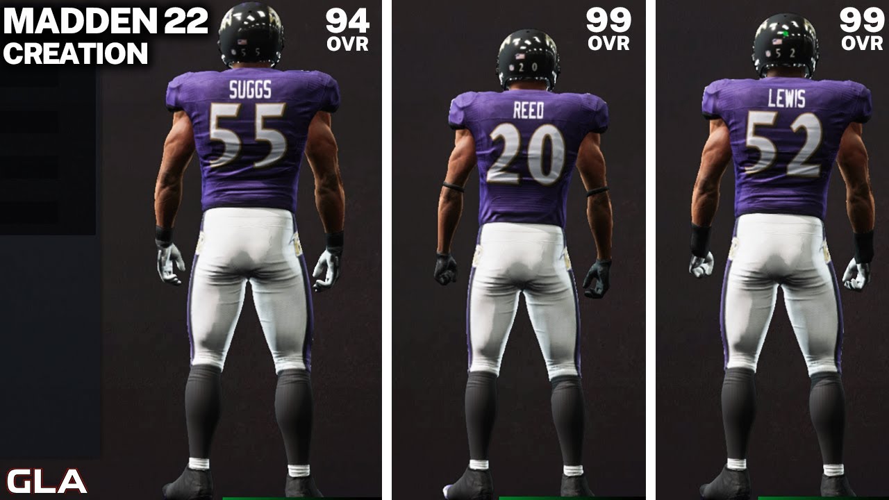 Madden 22 - OLB Terrell Suggs, FS Ed Reed, MLB Ray Lewis Creation Ravens All-Time Legends